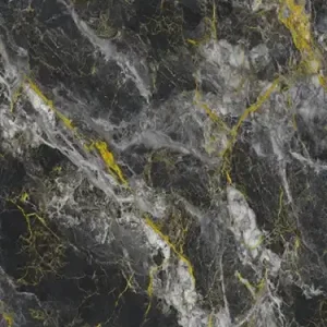 PVC Marmer Plaat Hoogglans Midnight Blue Zwart Goud Snelle Levering