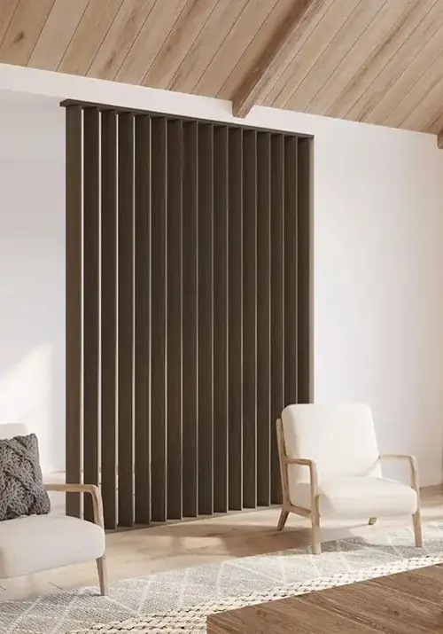 Roomdivider Houten Latten Draaibaar Mat Donker Gerookt Eiken Gereduceerde Prijs
