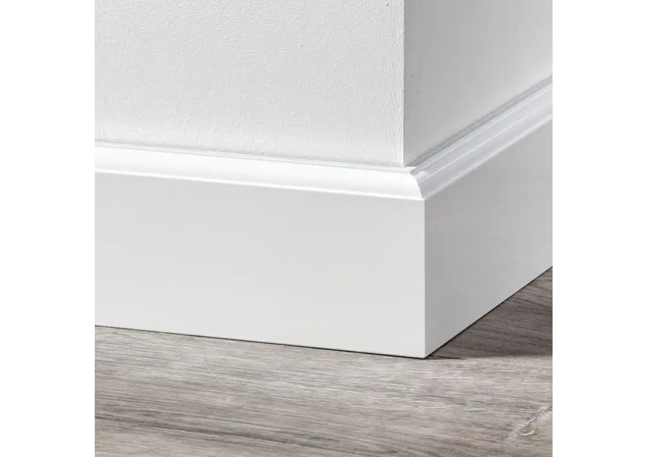 MDF Eigentijdse Plint 70x15mm Wit Voorgelakt RAL 9010 Goedkoop