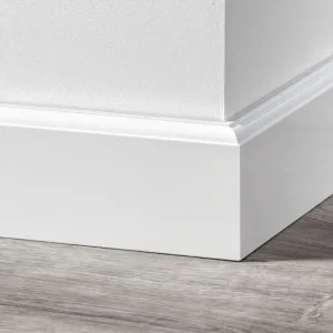 Laatste Versie MDF Eigentijdse Plint 150x15mm Wit Voorgelakt RAL 9010
