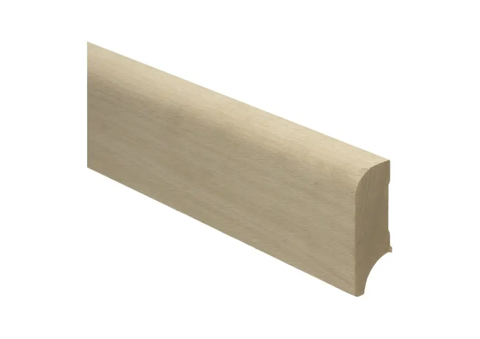 Direct Beschikbaar Koloniale Plint 58x22mm Licht Beuken Onbehandeld