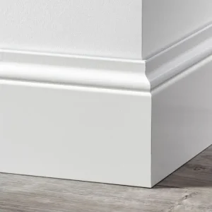 MDF Romantische Plint 120x15mm Wit Voorgelakt RAL 9010 Nieuw