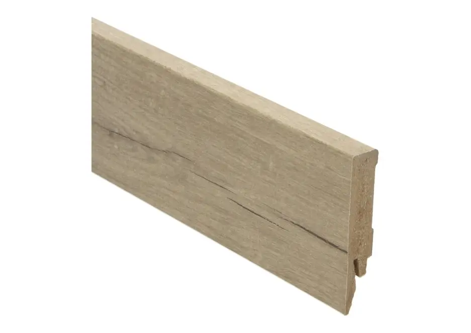 Exclusieve Aanbieding MDF Rechte Folieplint 70x14mm Zachte Eik Warm Grijs