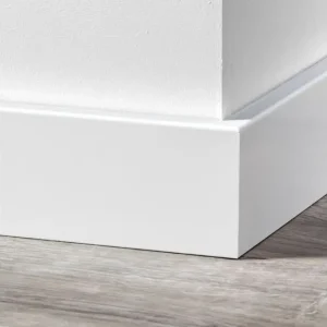 Uitverkoop MDF Moderne Plint 90x12mm Wit Voorgelakt RAL 9010