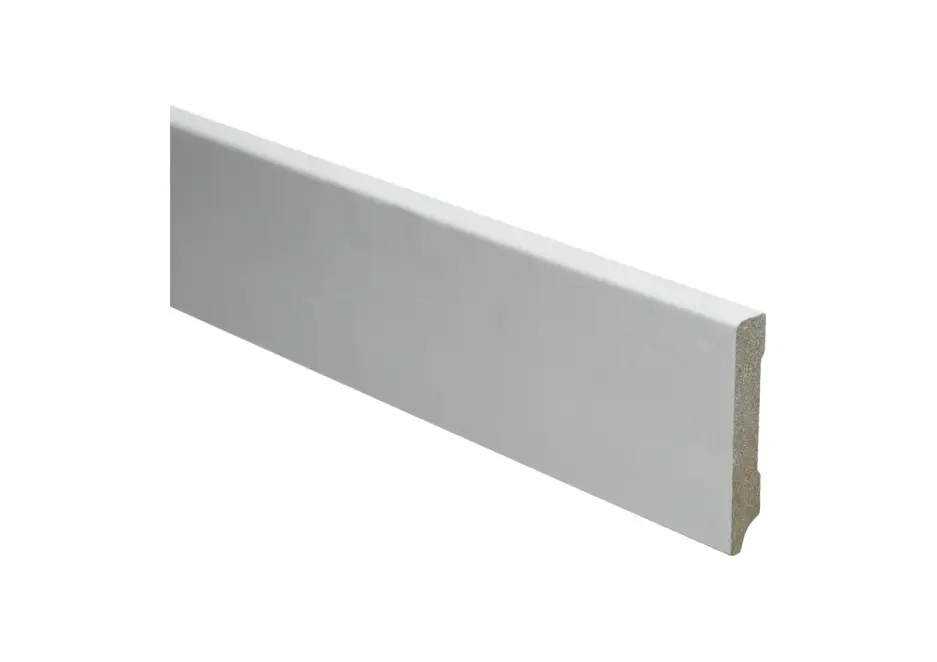 Direct Beschikbaar Budget Line MDF Plint 70x12mm Wit Gegrond