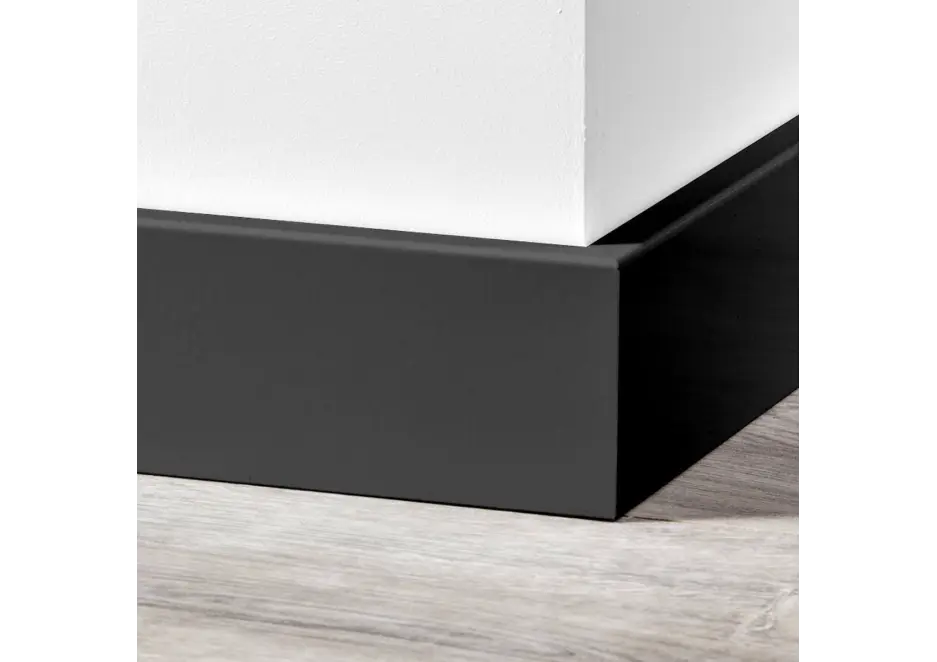 Favoriet MDF Moderne Plint 70x15mm Voorgelakt RAL 9005