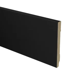 Direct Beschikbaar MDF Plint Recht 120x12mm Zwart Gefolied