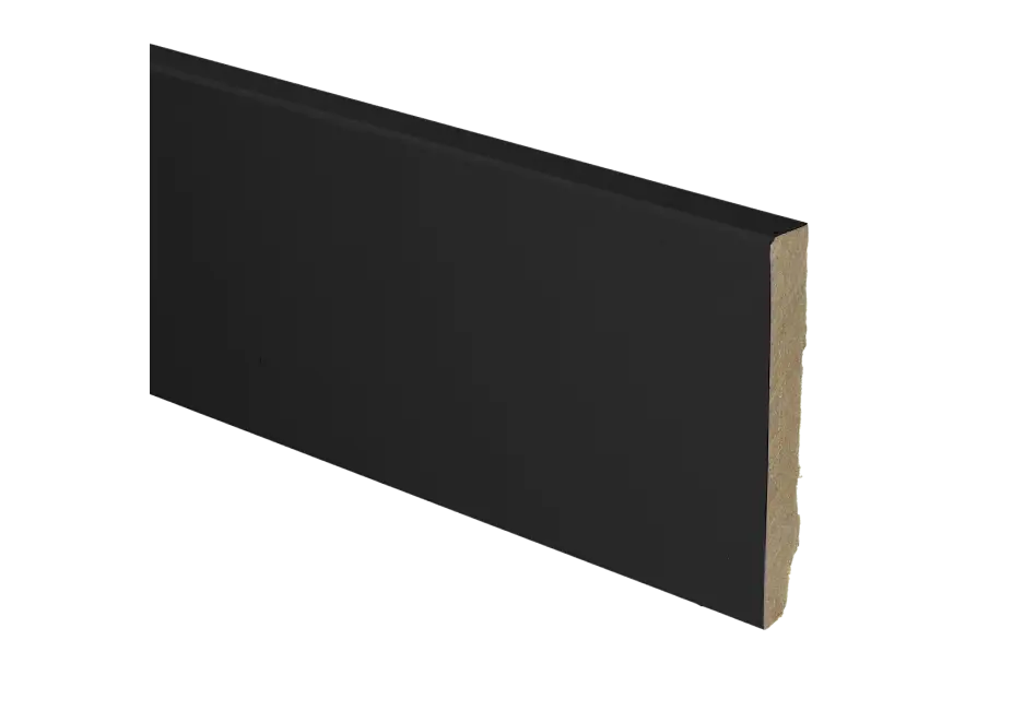MDF Plint Recht 90x12mm Zwart Gefolied Premium