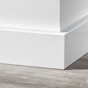 Direct Verzonden MDF Moderne Plint 70x12mm wit gegrond