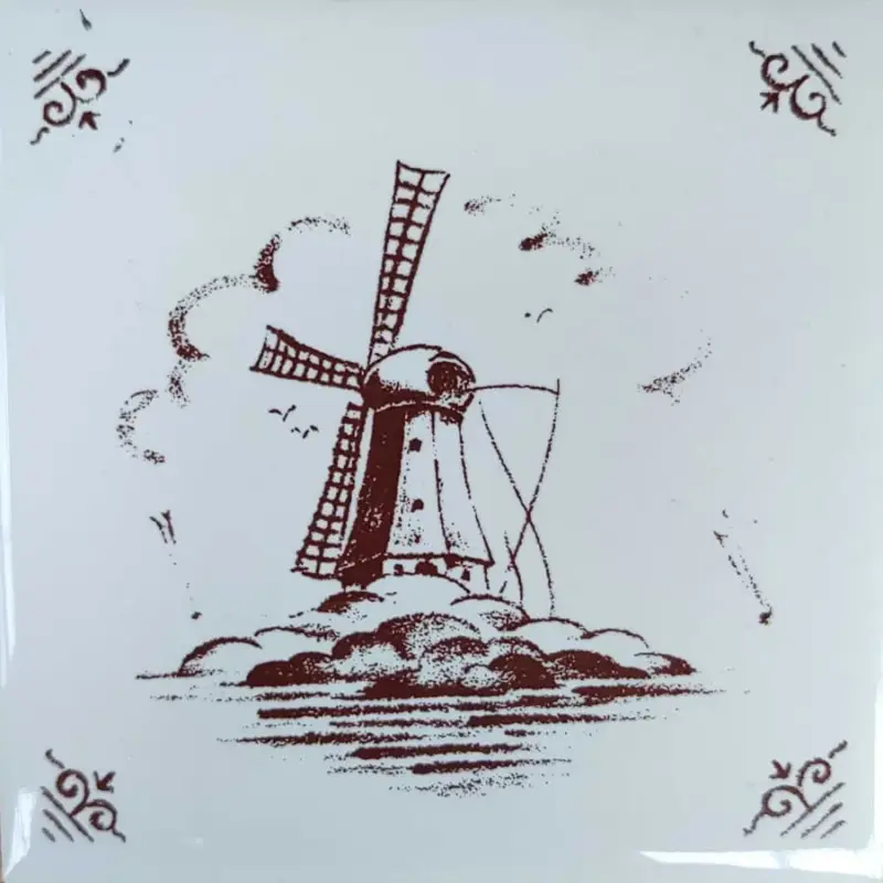 Oud Hollands Bruin Wit Decor 10,8×10,8cm Uitverkoop