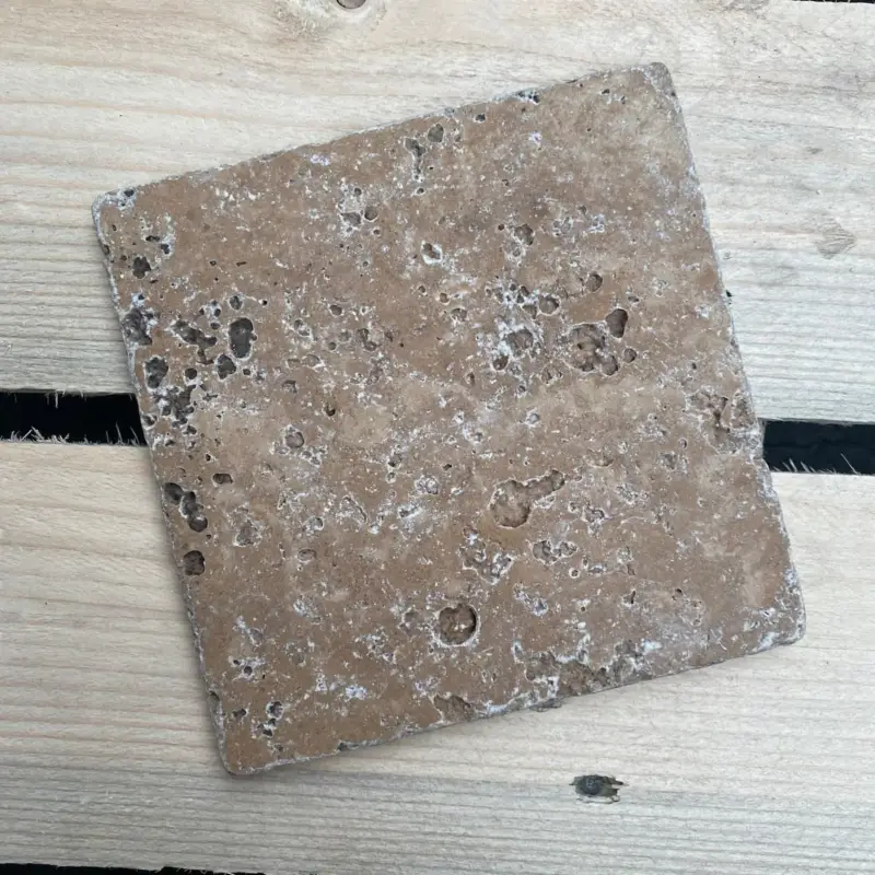 MTC Travertin Bruin Gezoet 15x15cm (partij van 2,97m²) Superprijs
