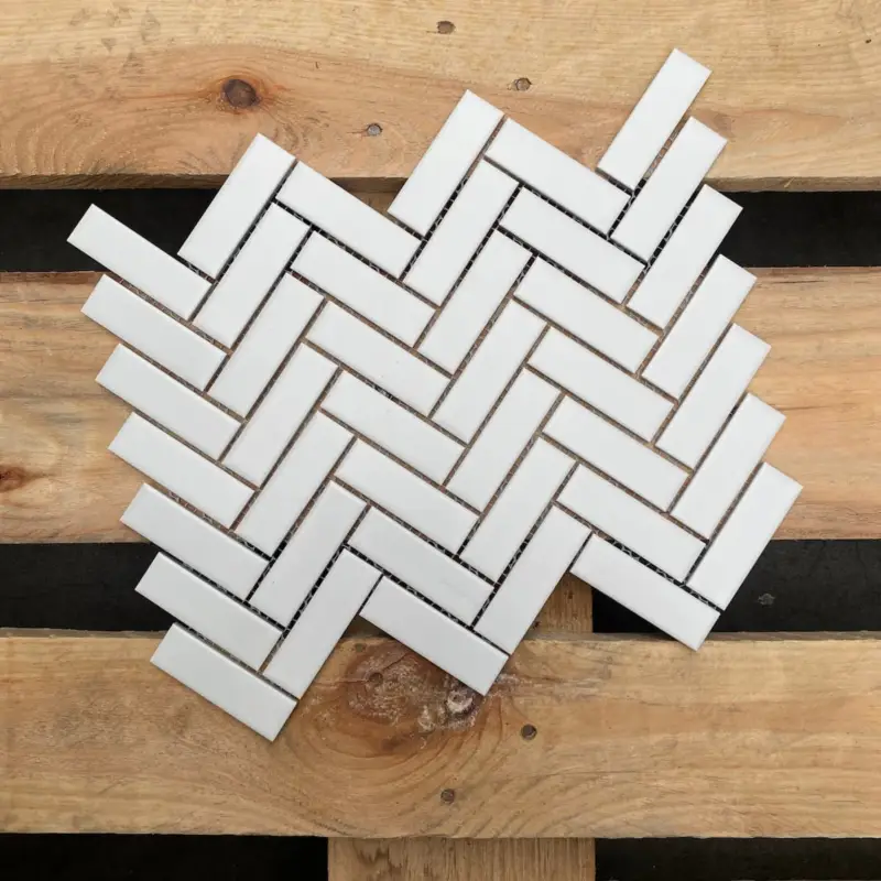 Korting TMF Paris PAHM140 White Mat 2,3×7,3 Herringbone 24,7×31,8cm