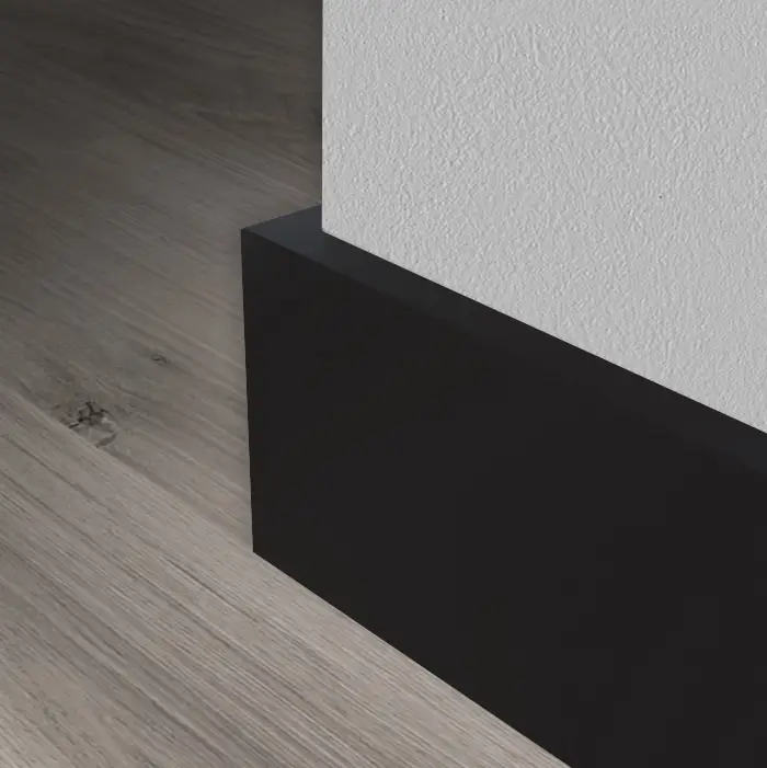 Direct Verzonden Gladde folie plint zwart - MDF v313 (folie) - 15 x 58 mm