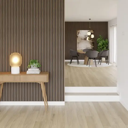 Walnoot - PET vilt + MDF v313 met houtfineer - 22 x 605 x 2400 mm Speciale Aanbieding