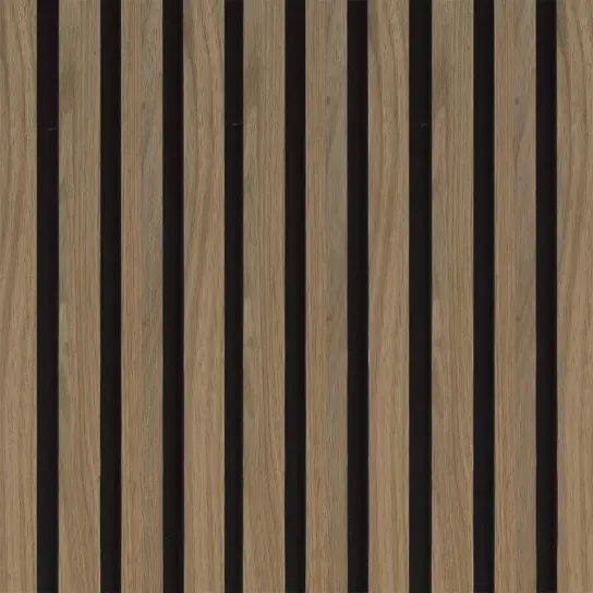 Korting Wandpaneel zwart MDF - Lobis Roble Medio - MDF fineer/folie - 12 x 124 x 3050 mm