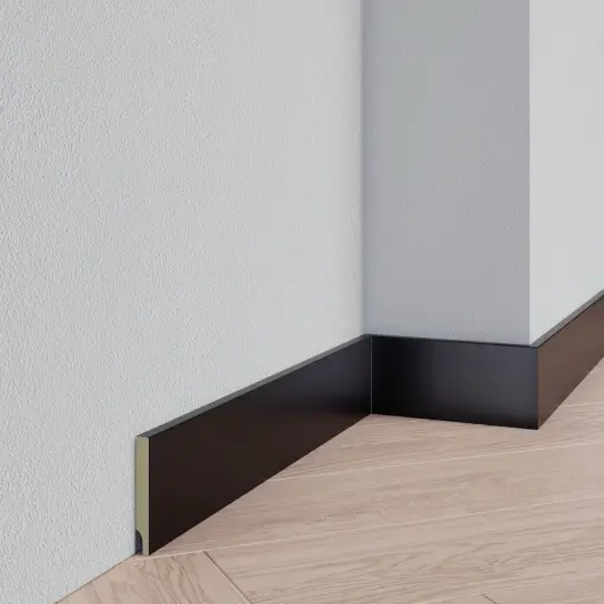 Gladde plint blue steel zweihorn - MDF v313 - 12 x 120 mm Op = Op