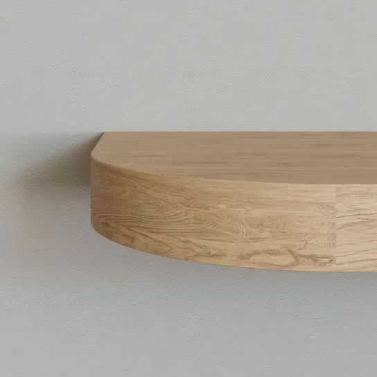 Wandplank rond - Eiken - 30 mm dik Premium