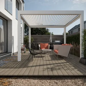 Composiet vlonderplank (WPC) bruin, houtlook met geperste structuur Bestel Nu
