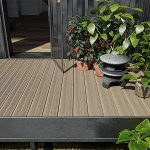Korting Terrasplank WPC Fun Deck Ultrashield Multigrey light gecoëxtrudeerd holle profiel