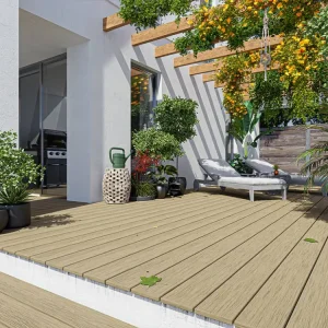 Terrasplank WPC Premium RHK lichtgrijs holle profiel Actieprijs