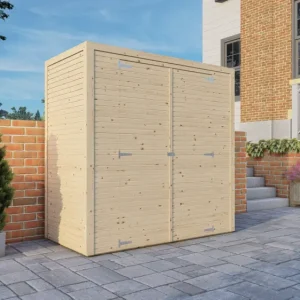 Tijdelijk Beschikbaar Tuinberging Bikebox Fiete 1 met rhombusprofiel 18 mm, naturel