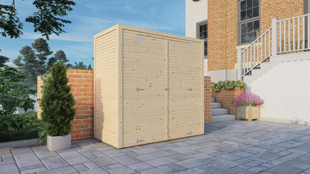 Tijdelijk Beschikbaar Tuinberging Bikebox Fiete 1 met rhombusprofiel 18 mm, naturel