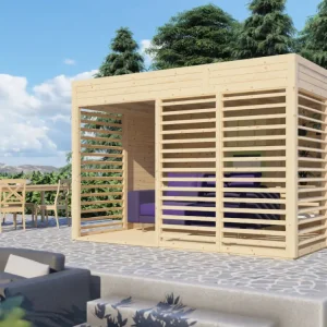 Houten paviljoen Garten-Lounge 2 19 mm onbehandeld Meest Verkocht