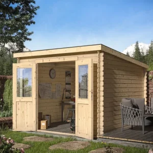Tuinhuis blokhut CA2975 28 mm onbehandeld Uitverkoop