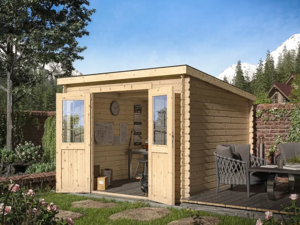 Tuinhuis blokhut CA2975 28 mm onbehandeld Uitverkoop