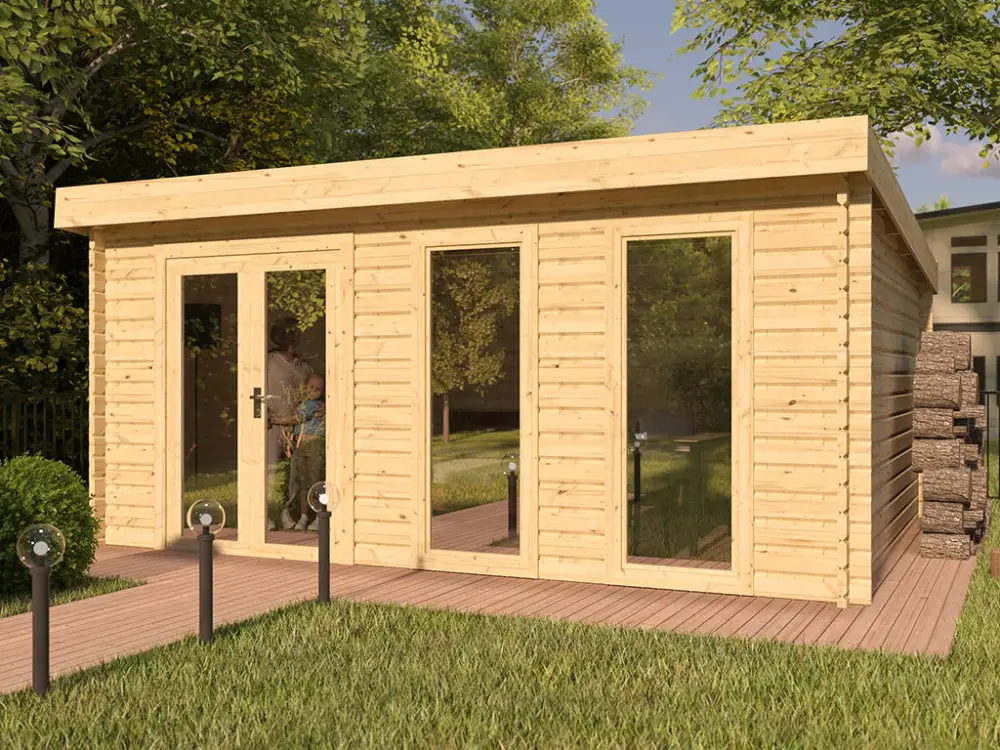 Goedkoop Tuinhuis blokhut Callie 1, 44 mm, onbehandeld