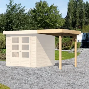 Aanbouwdak voor tuinhuis Münster 1+2 naturel, Askola 2+3 naturel, Kerko 3 + 4 naturel, Bielefeld 1 + Hete Deal