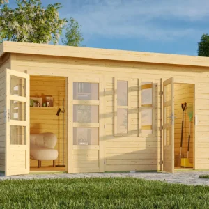 Gereduceerde Prijs Tuinhuis "Zweiraumhaus Appelhorn" 28 mm onbehandeld