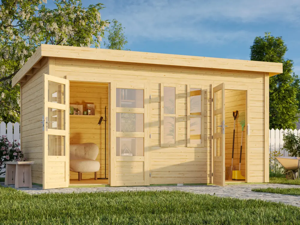 Gereduceerde Prijs Tuinhuis "Zweiraumhaus Appelhorn" 28 mm onbehandeld