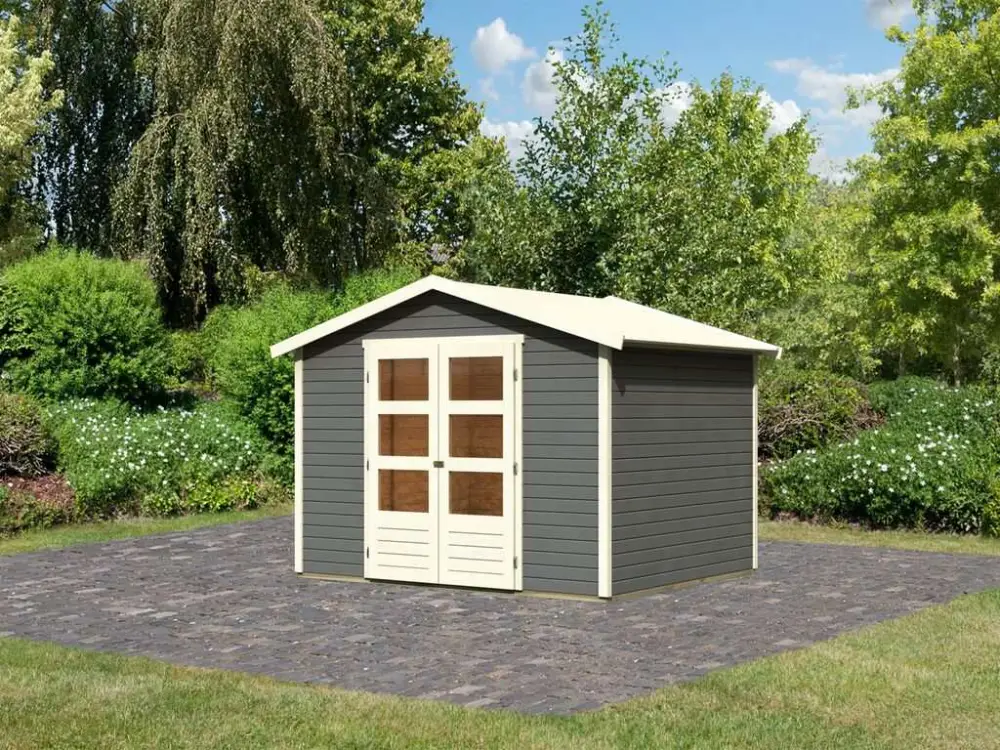 Hoge Kwaliteit Tuinhuis Amberg 4 19 mm terragrijs