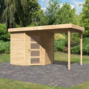 Tuinhuisje SET Schwandorf 5 19 mm naturel, incl. 2,4 m lessenaarsdak Beperkt Aanbod