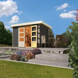 Gereduceerde Prijs Tuinhuis Askola 4 19 mm terragrijs