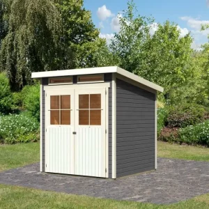 Seizoensaanbieding Tuinhuis Glücksburg 3 ECO 19 mm terragrijs