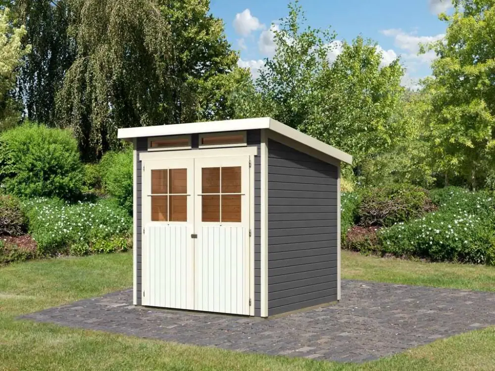 Seizoensaanbieding Tuinhuis Glücksburg 3 ECO 19 mm terragrijs