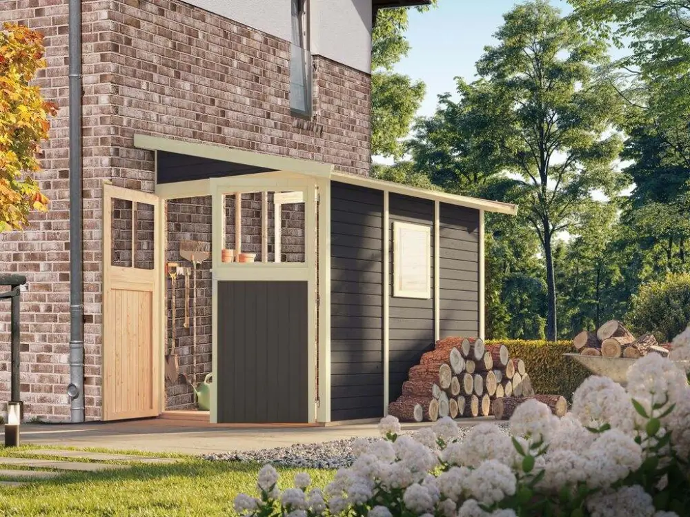 Lage Kosten Tuinhuis-aanleunschuur Wandlitz 3 19 mm terragrijs