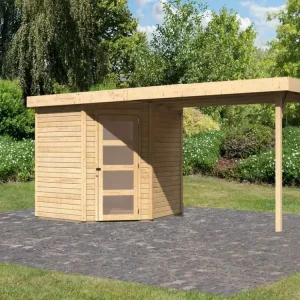 Lage Prijs Tuinhuisje SET Schwandorf 5 19 mm natuurlijke afwerking, incl. 2,8 m lessenaarsdak