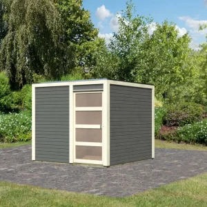Tuinhuis Qubic 2 CLASSIC 19 mm terra grijs Gecertificeerd