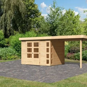 Nu Kopen Tuinhuisje SET Kerko 5 19 mm natuurlijke afwerking, incl. 2,8 m lessenaarsdak