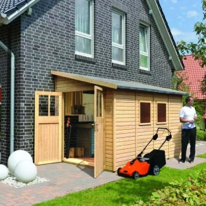 Tuinhuisje aanbouw Bomlitz 4 19 mm natuurlijke afwerking Nieuw