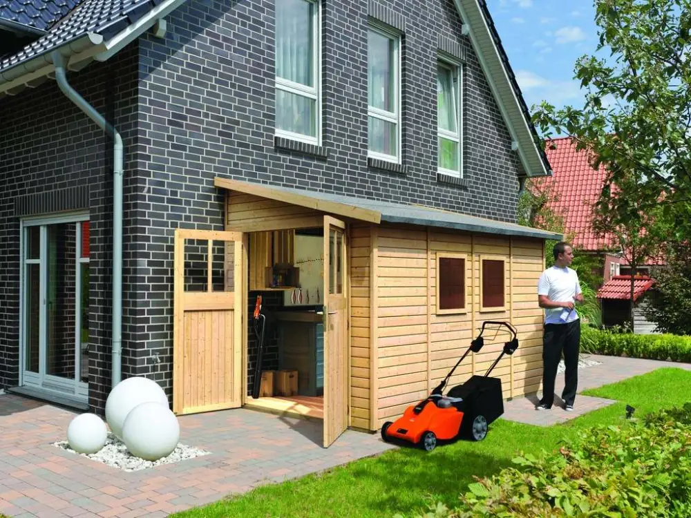 Tuinhuisje aanbouw Bomlitz 4 19 mm natuurlijke afwerking Nieuw