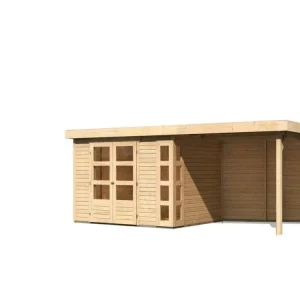 Alleen Vandaag Tuinhuisje SET Kerko 5 19 mm natuurlijke afwerking, incl. 2,8 m lessenaarsdak + achterwand