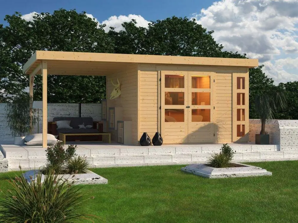Tuinberging SET Kerko 6 19 mm naturel, incl. 2,4 m lessenaarsdak Must-Have