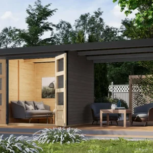 Hybride tuinhuis "Jupiter B" set terragrijs-antraciet Snelle Levering