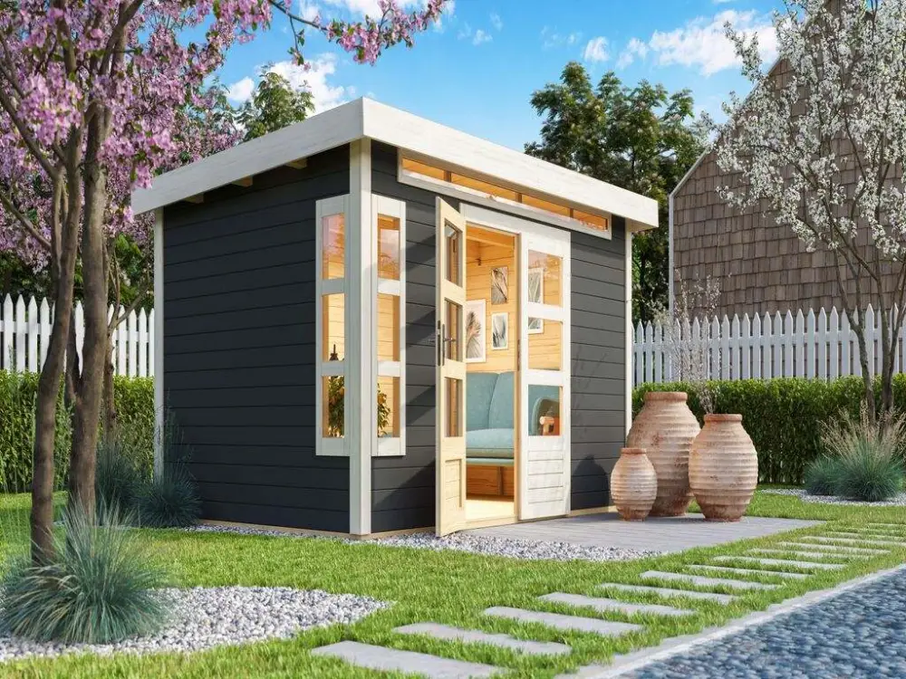Tuinhuis Kastorf 7 28 mm terra grijs Koopje