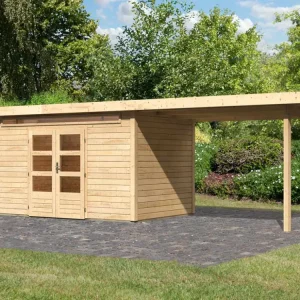 Nu Kopen Tuinhuis SET Kandern 7 28 mm natuurlijke afwerking, incl. 3,2 m lessenaarsdak