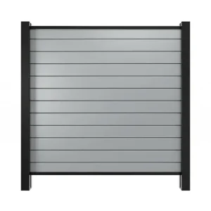 Tuinafscheiding, zichtscherm, PVC-steeksysteem, lichtgrijs Seizoensaanbieding